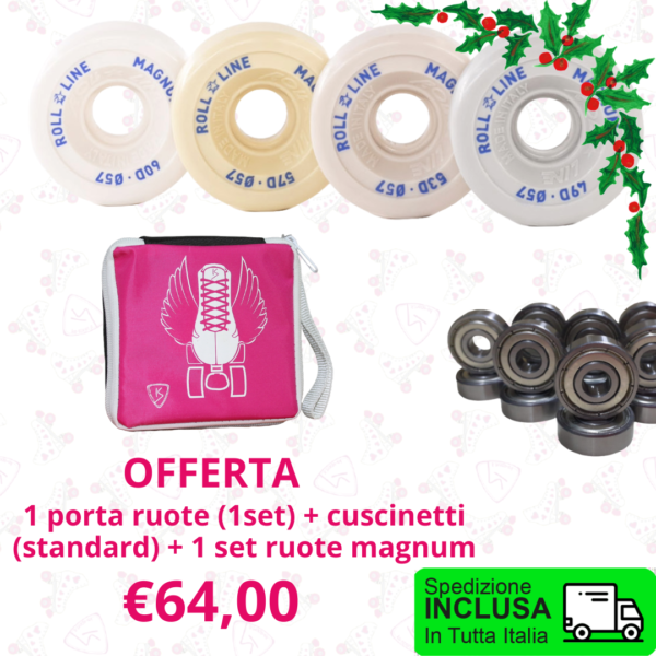 Offerta 1 porta ruote (1set) + cuscinetti (standard) + 1 set ruote magnum